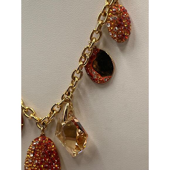 Swarovski Swan The Elements Fire Element Fall Multicolored Mixed Metal Necklace - Picture 4 of 9